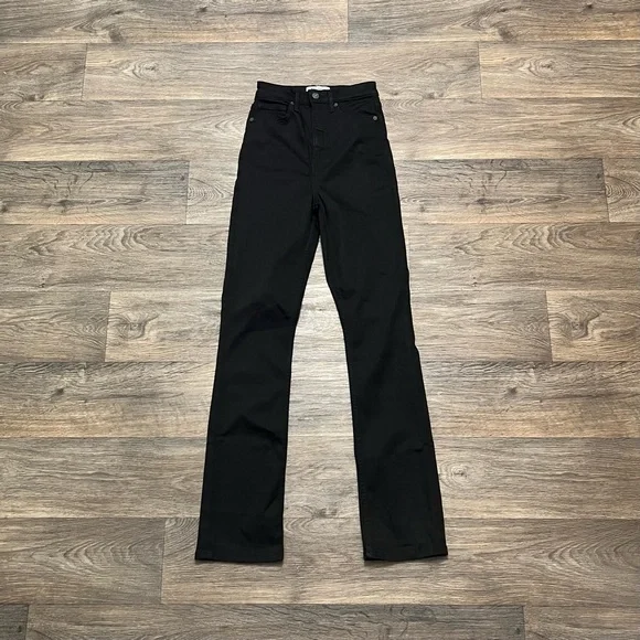 Reformation Wynn Ultra High Rise Slim Straight Jeans Black Size 26 - Picture 5 of 10